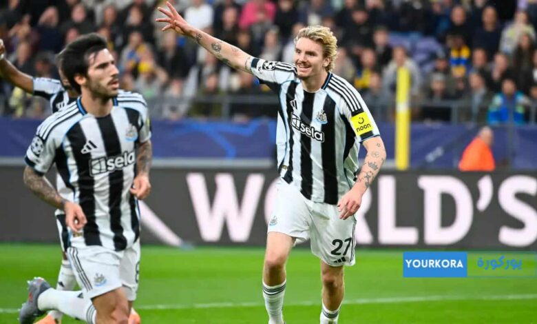 نيوكاسل يونايتد يكتسح أيندهوفن بثلاثة أهداف دون رد